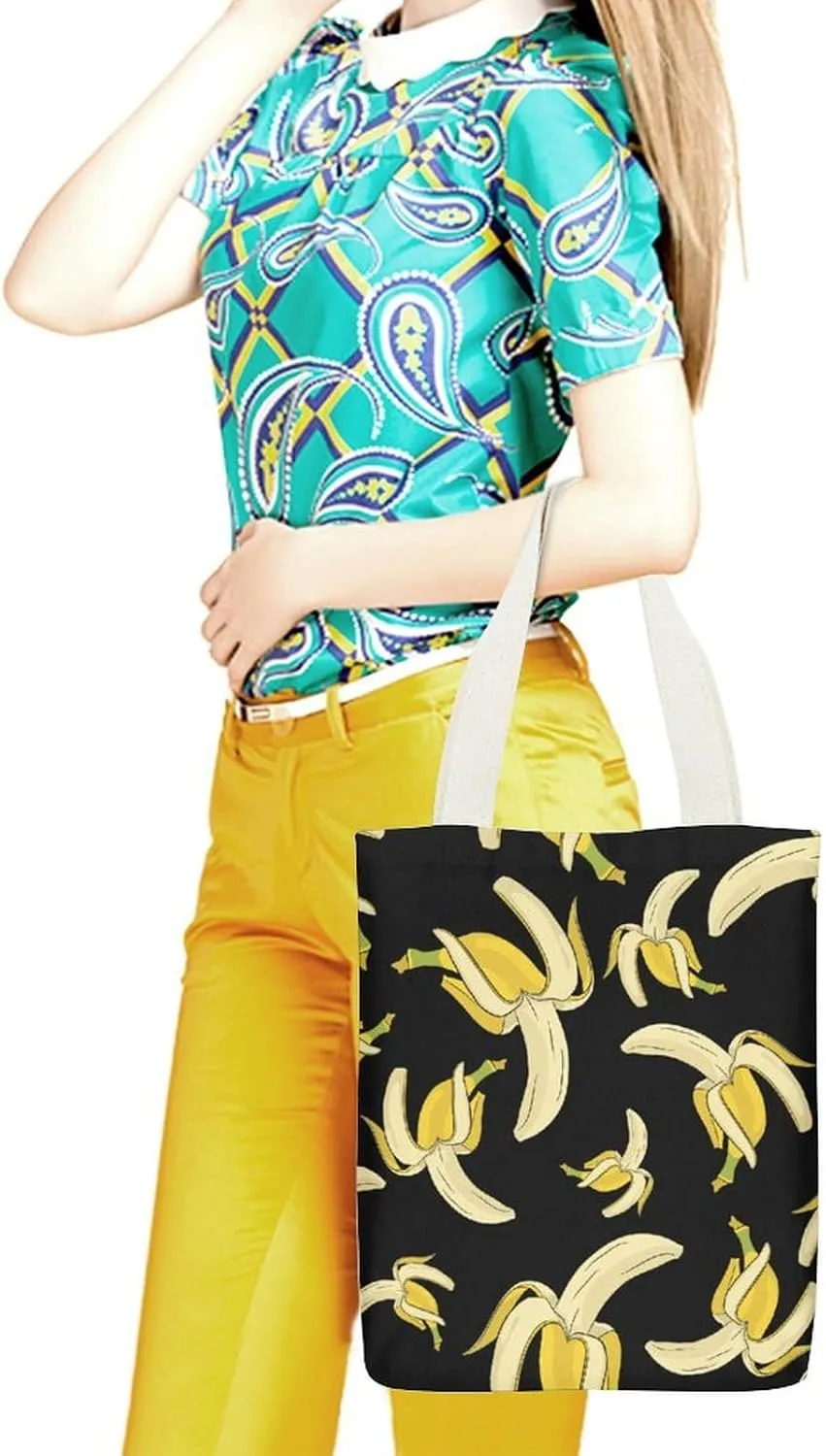 Colorful Graffiti Patterns Canvas Tote Bag with Pockets for Daily Versatility