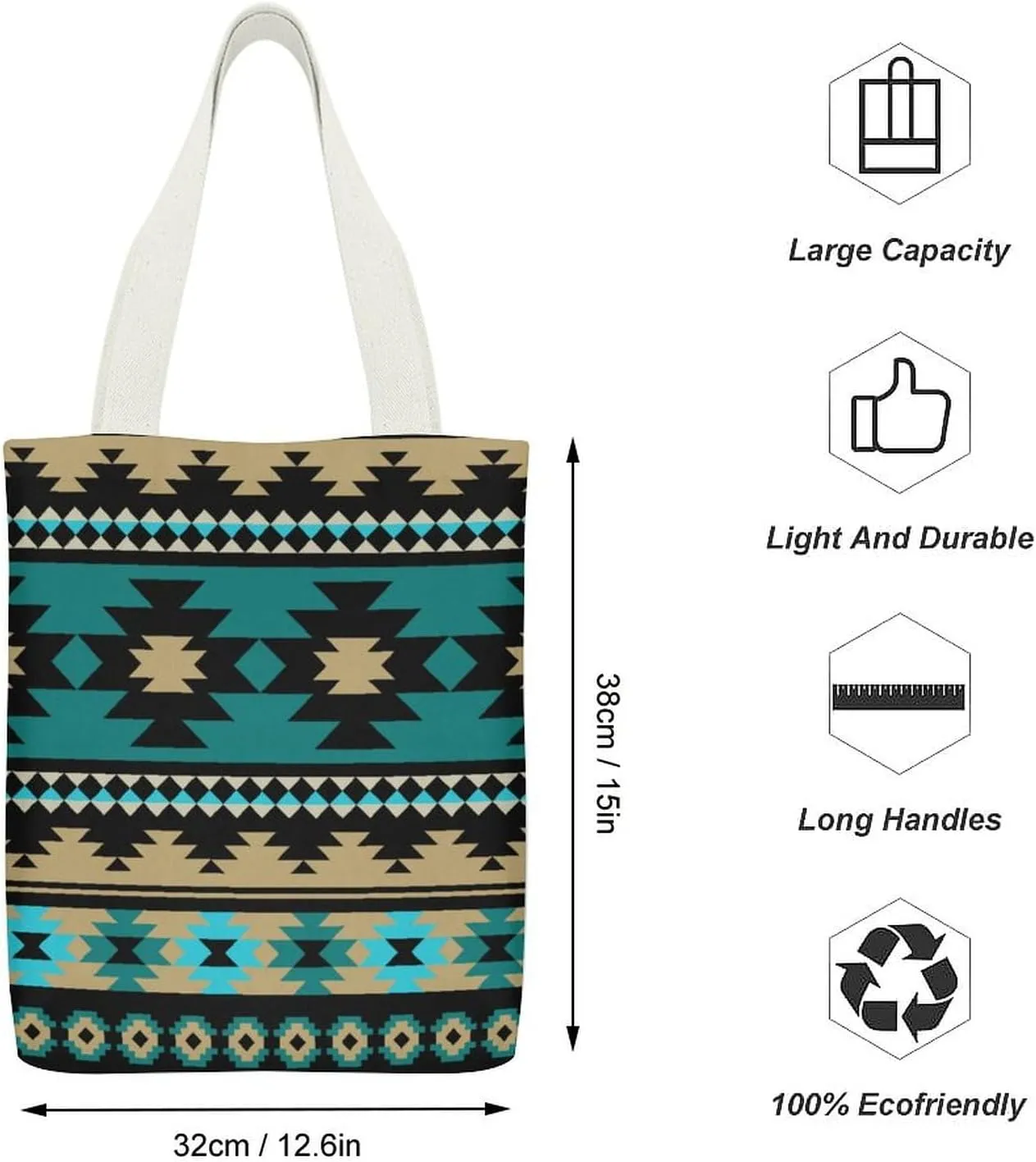 Colorful Graffiti Patterns Canvas Tote Bag with Pockets for Daily Versatility