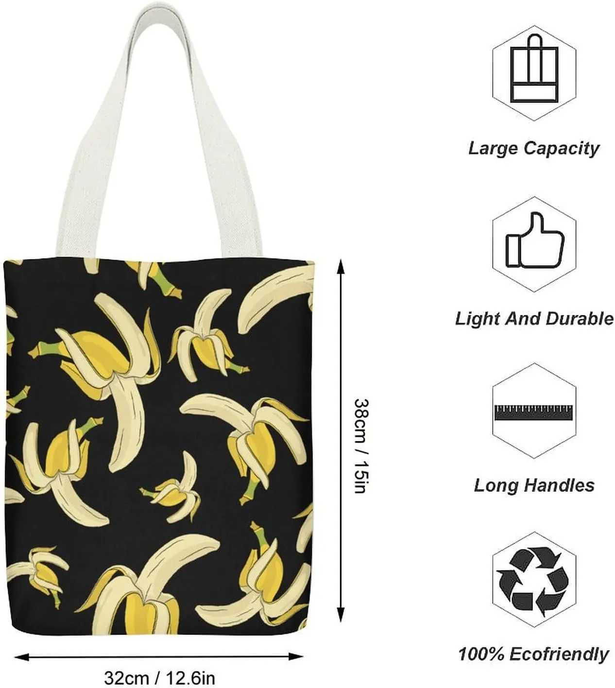 Colorful Graffiti Patterns Canvas Tote Bag with Pockets for Daily Versatility