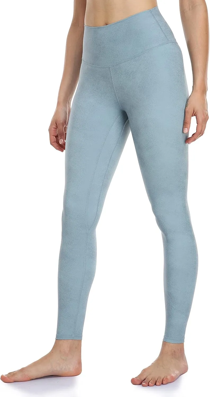Colorfulkoala Women's High Waisted Matte Faux Leather Leggings Full Length Yoga Pants
