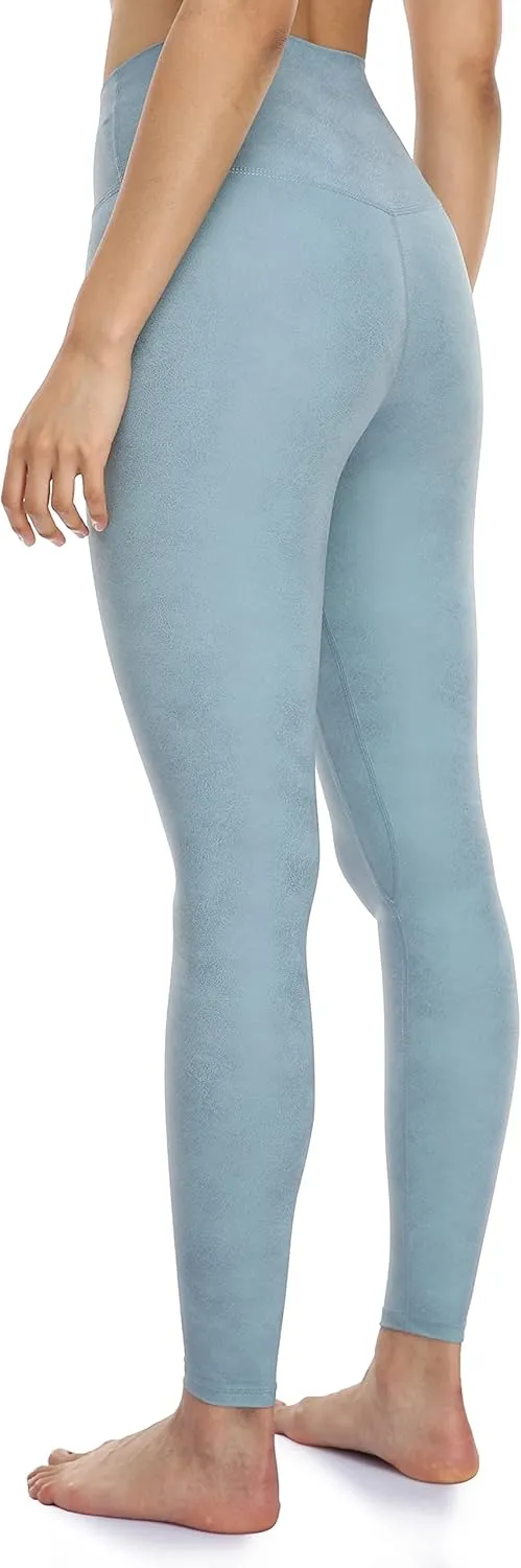 Colorfulkoala Women's High Waisted Matte Faux Leather Leggings Full Length Yoga Pants