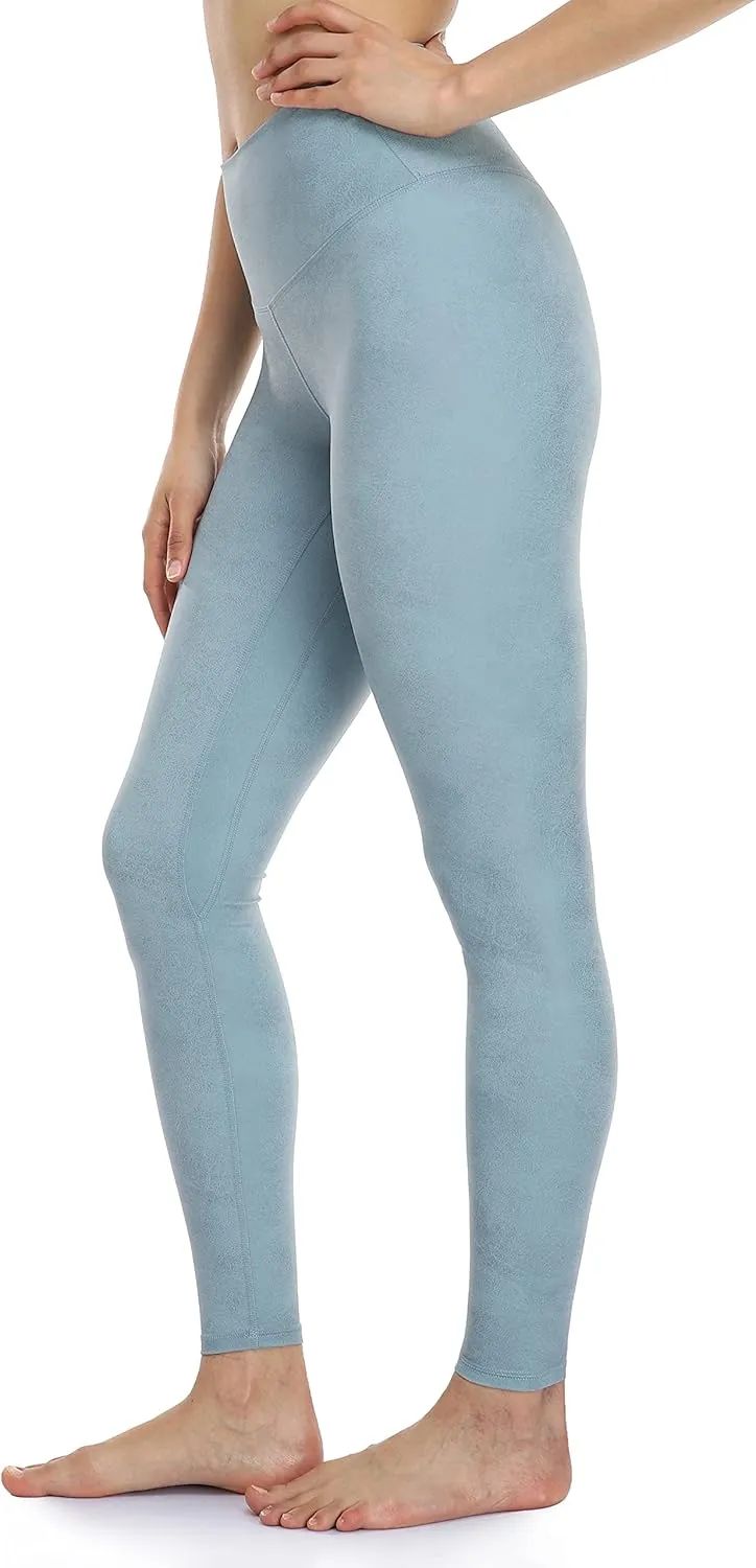 Colorfulkoala Women's High Waisted Matte Faux Leather Leggings Full Length Yoga Pants