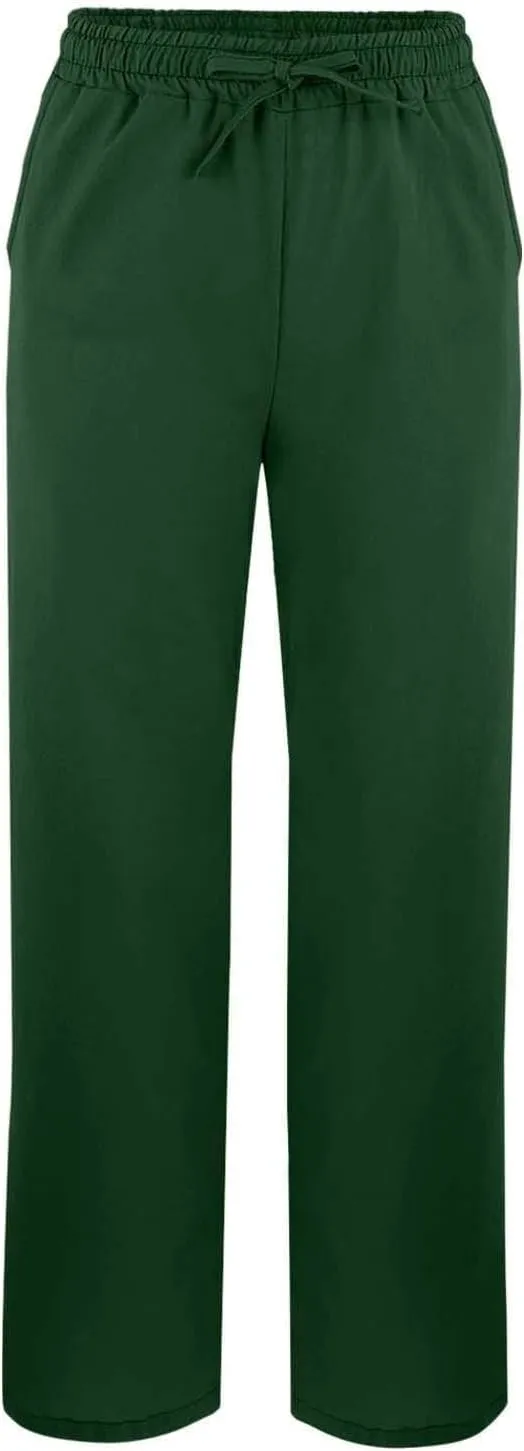 Cotton Linen Pants for Women Casual Drawstring Elastic Waist Summer Pants Boho Flowy Loose Beach Trousers with Pockets