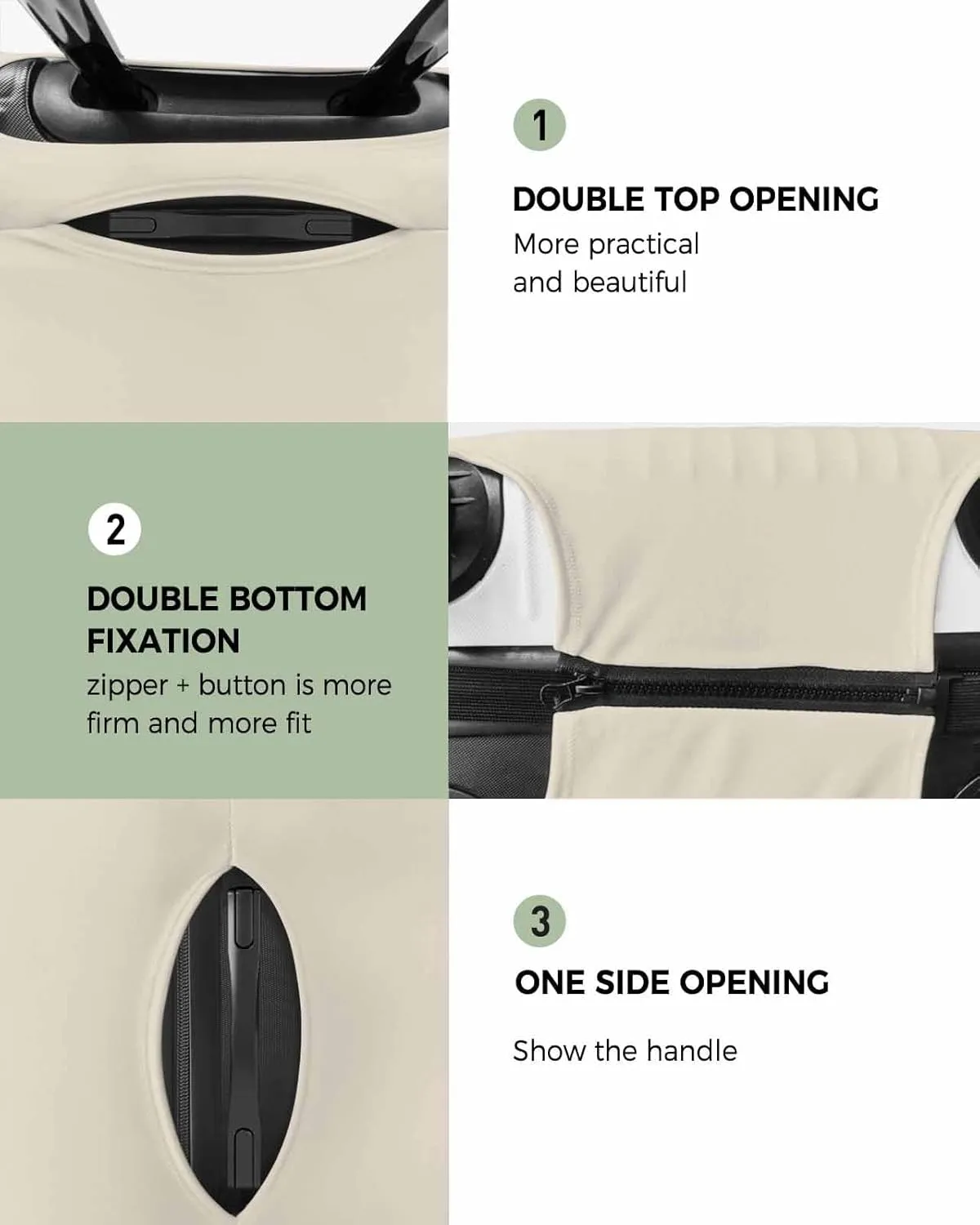 Cream Travel Luggage Cover, Solid Anti-scratch Travel Suitcase Protector Covers, Washable Elastic Baggage Covers Fit 19-21 Inch Carry on Luggage