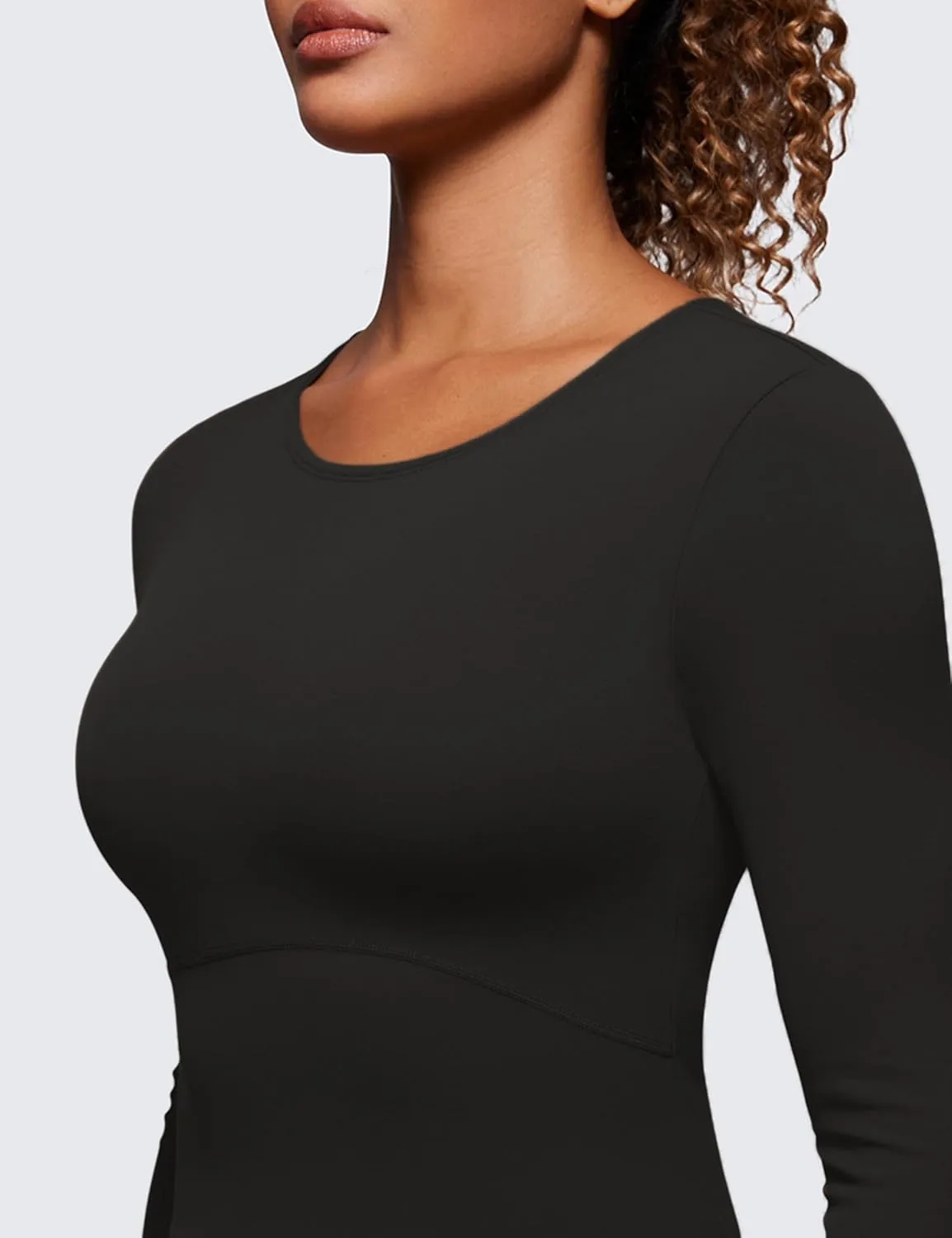 CRZ YOGA Butterluxe Womens Long Sleeve Crop Yoga Shirts Slim Fit Cropped Workout Tops Athletic Casual Basic Tight Shirt
