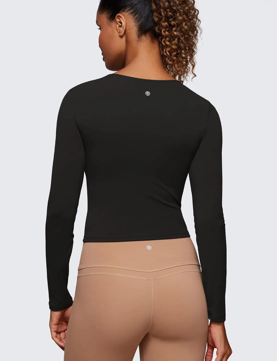 CRZ YOGA Butterluxe Womens Long Sleeve Crop Yoga Shirts Slim Fit Cropped Workout Tops Athletic Casual Basic Tight Shirt