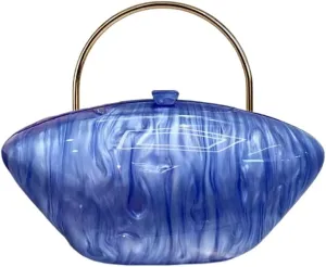 Cute Acrylic Shell Shaped Clutch Purse Small Evening Handbags for Women Wedding Party Prom CrossBody Bag