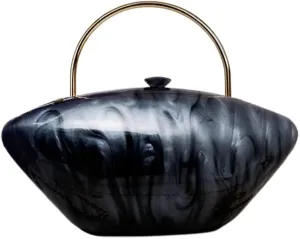 Cute Acrylic Shell Shaped Clutch Purse Small Evening Handbags for Women Wedding Party Prom CrossBody Bag