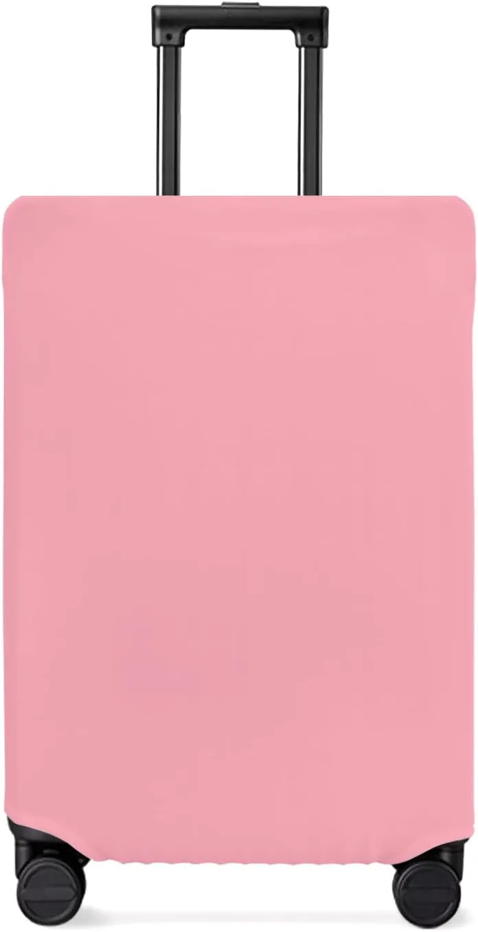 Cute Girily Pink Travel Luggage Cover, Solid Anti-scratch Travel Suitcase Protector Covers, Washable Elastic Baggage Covers Fit 26-28 Inch Carry on Luggage