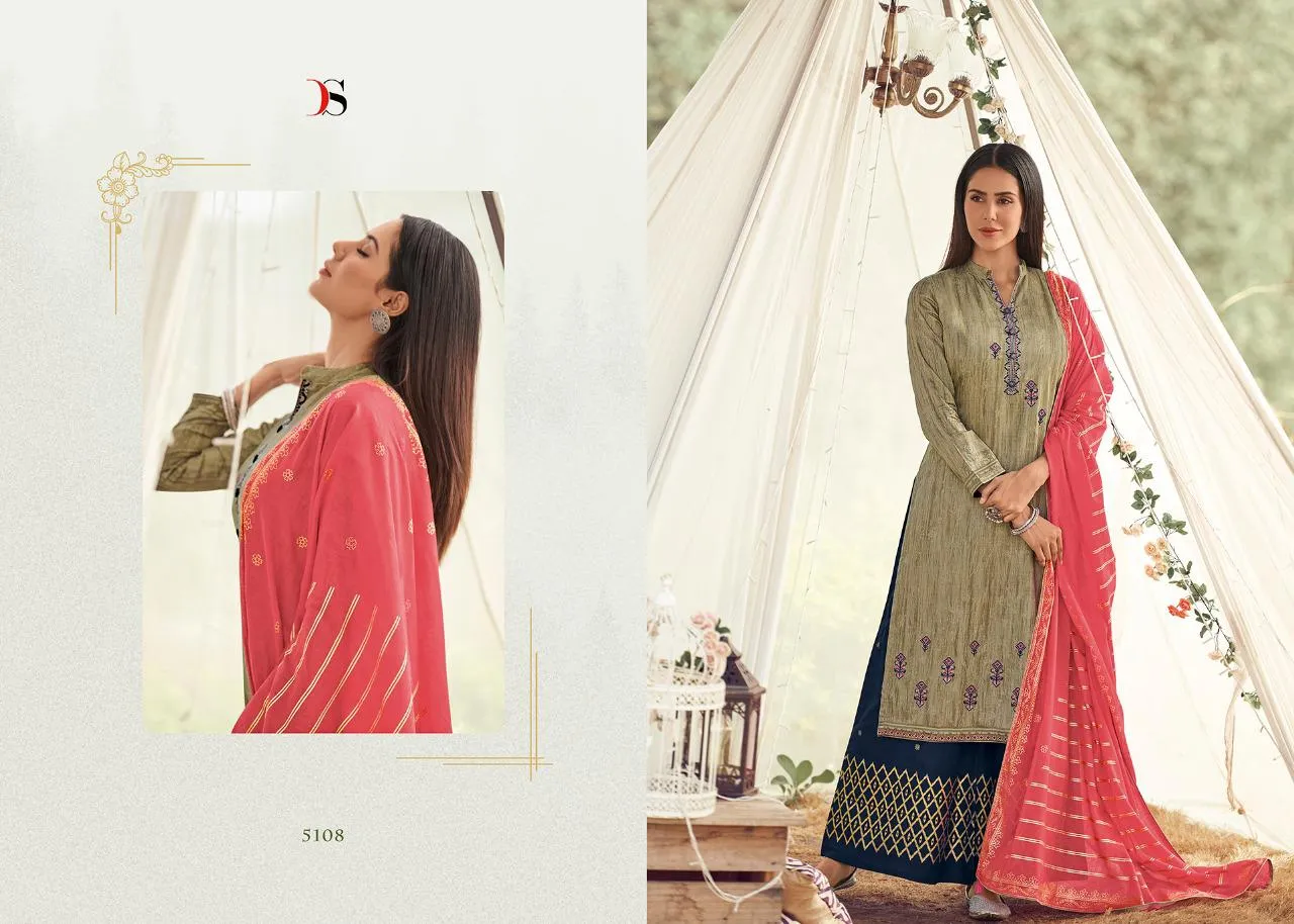 DEEPSY SUITS GUZARISH JAM SATIN EMBROIDERY SUIT COLLECTION