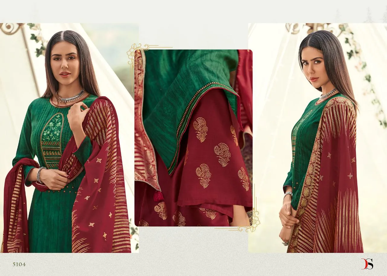 DEEPSY SUITS GUZARISH JAM SATIN EMBROIDERY SUIT COLLECTION