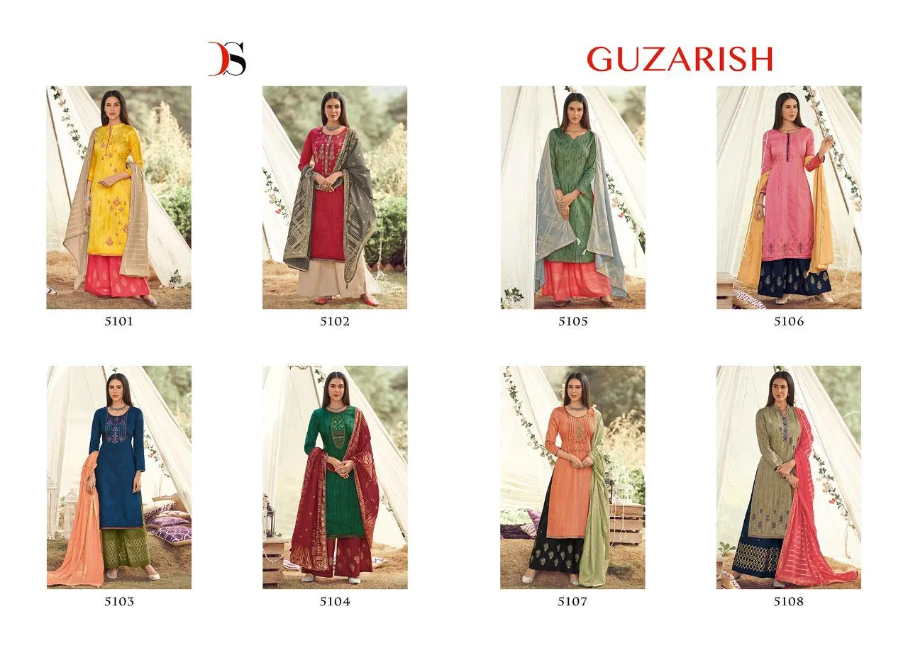 DEEPSY SUITS GUZARISH JAM SATIN EMBROIDERY SUIT COLLECTION