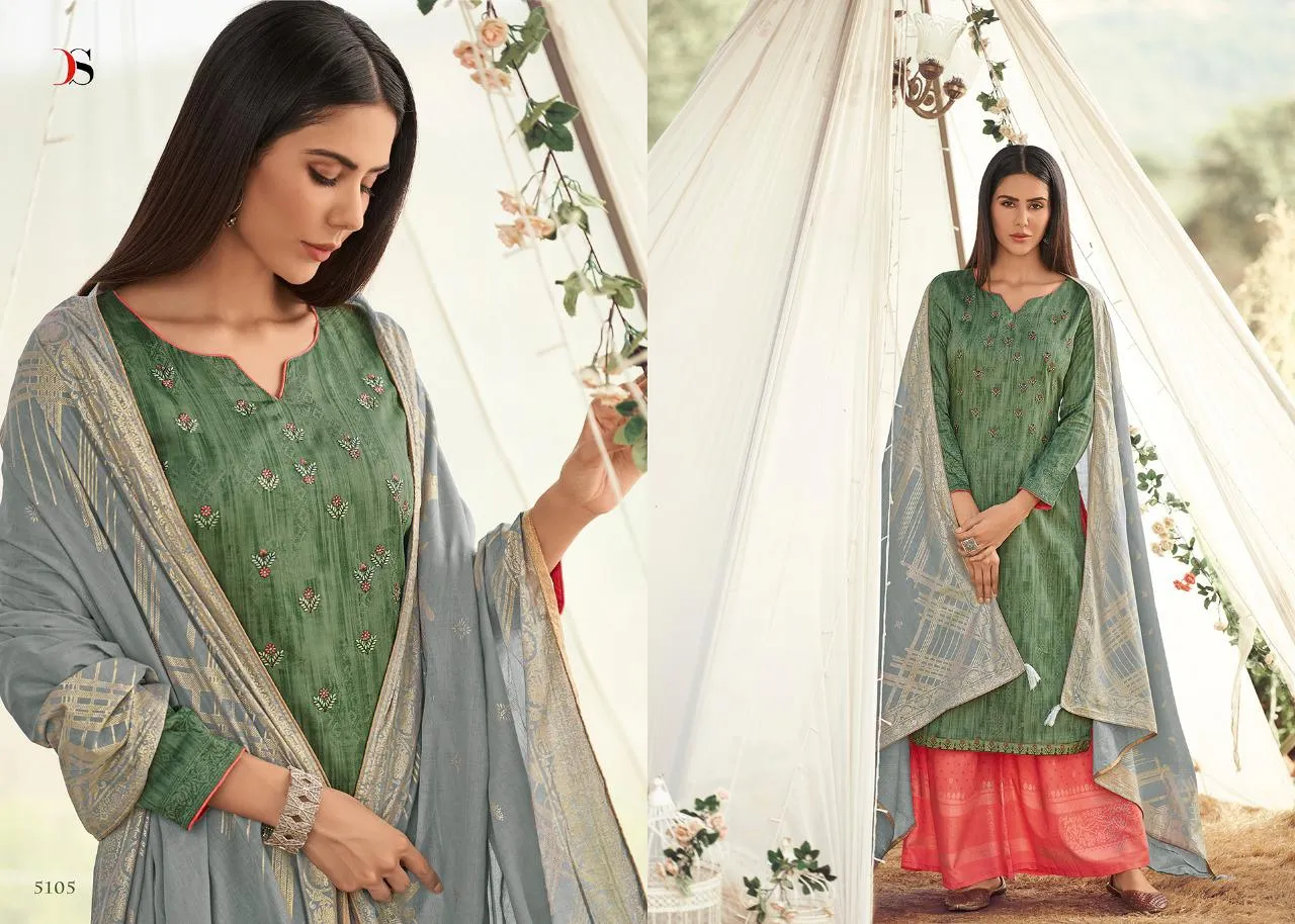 DEEPSY SUITS GUZARISH JAM SATIN EMBROIDERY SUIT COLLECTION