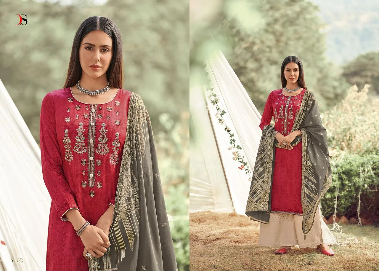 DEEPSY SUITS GUZARISH JAM SATIN EMBROIDERY SUIT COLLECTION