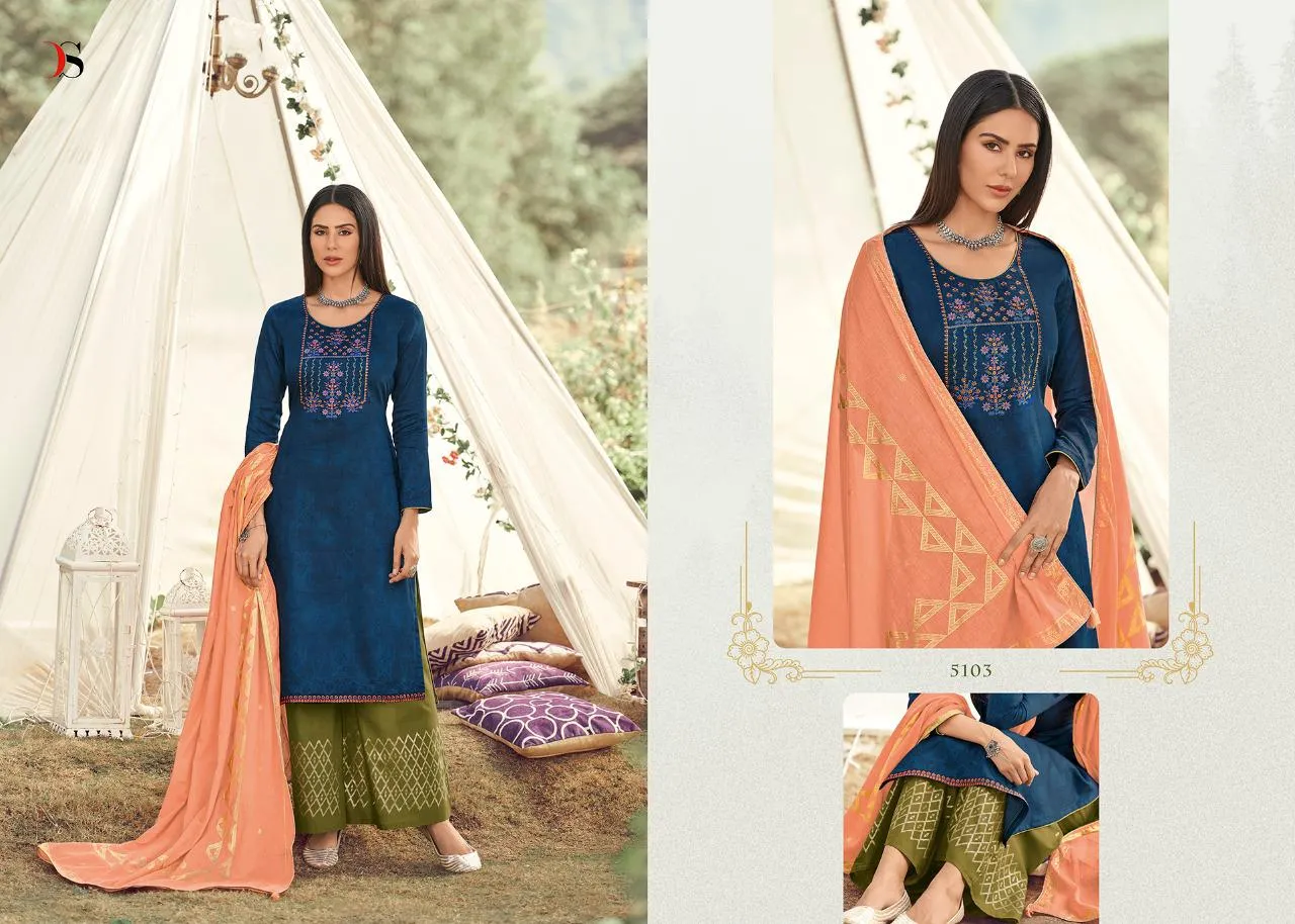 DEEPSY SUITS GUZARISH JAM SATIN EMBROIDERY SUIT COLLECTION