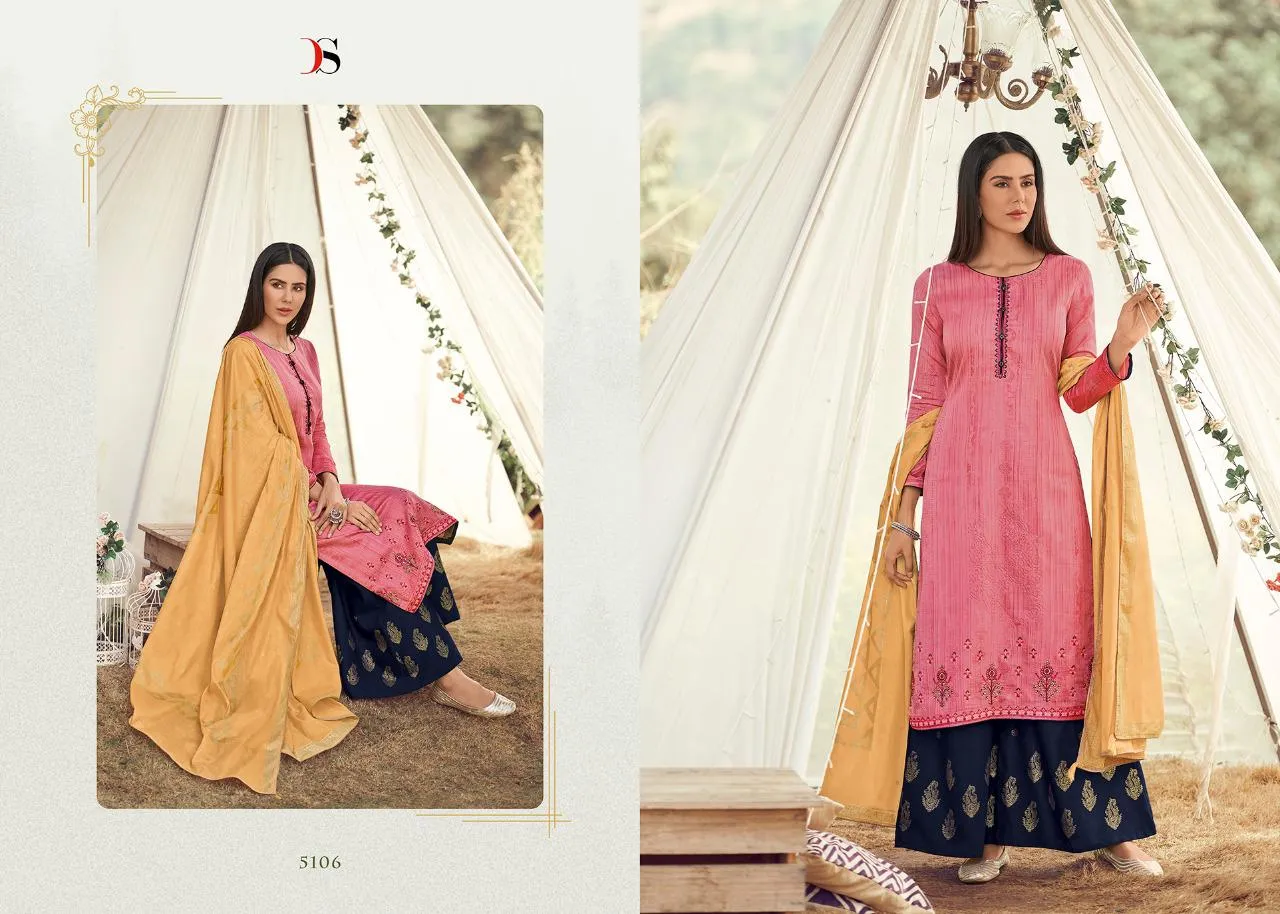 DEEPSY SUITS GUZARISH JAM SATIN EMBROIDERY SUIT COLLECTION