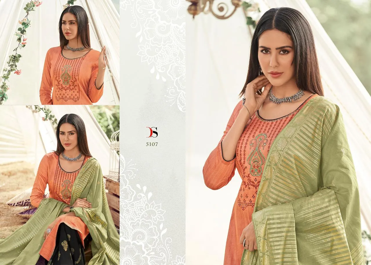DEEPSY SUITS GUZARISH JAM SATIN EMBROIDERY SUIT COLLECTION
