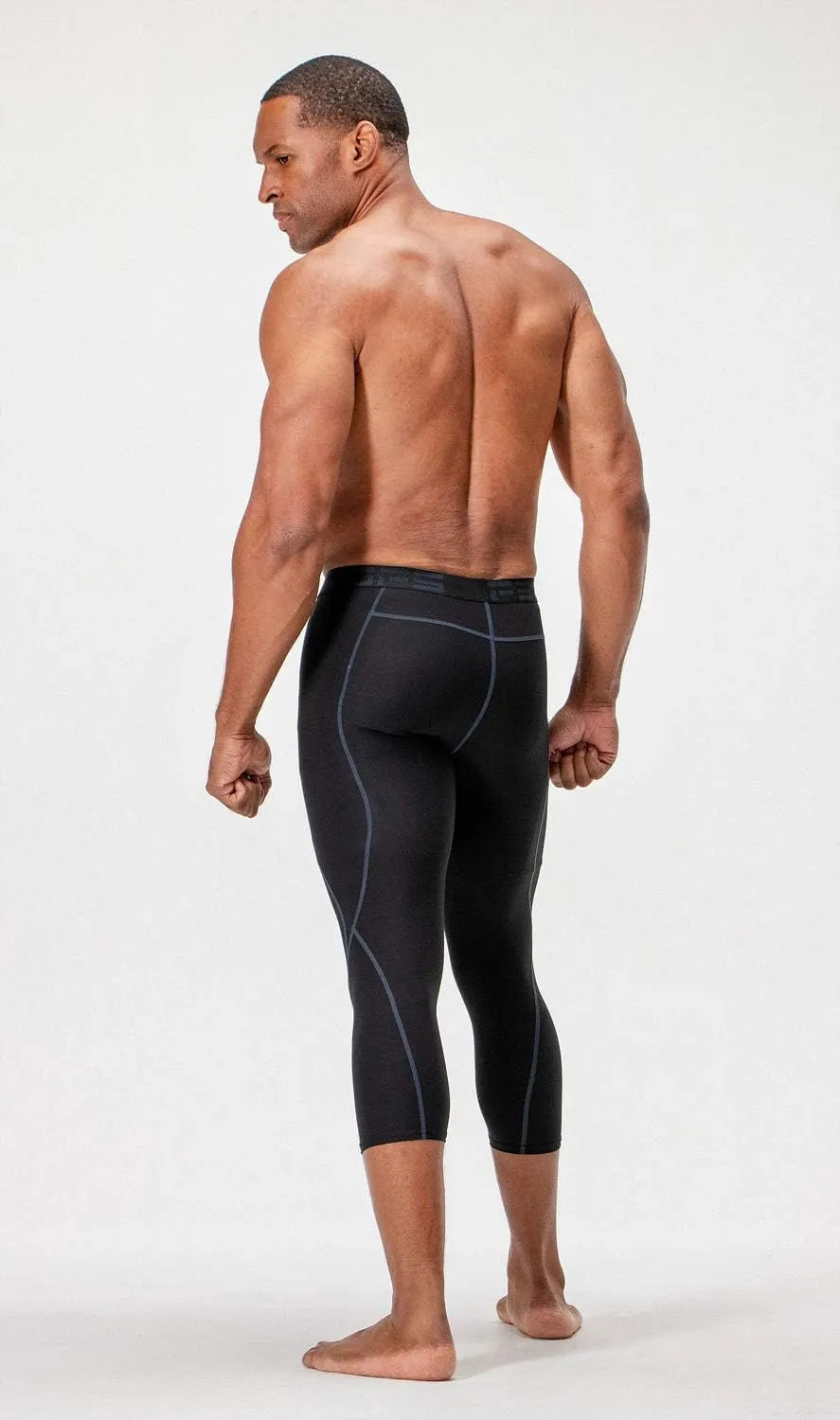 DEVOPS 2 Pack Men's 3/4 Compression Pants Athletic Leggings with Pocket