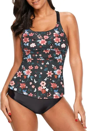Dokotoo Womens 2024 Summer Striped Print Racerback Tankini Swim Top No Bottom (S-XXXL)