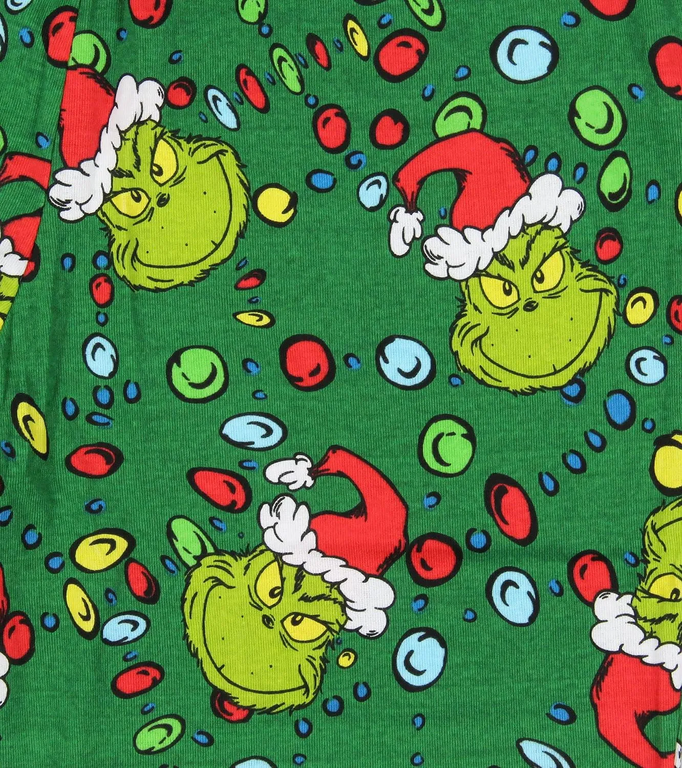 Dr. Seuss How GRINCH Stole Christmas Lights Matching Family Pajama Set