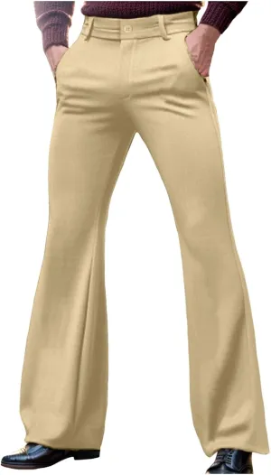 Dress Pants Wide Leg Pants Elastic Waist Solid Color Fashion Comfy Slim Fit Hiking Baggy Casual Pants with Pockets