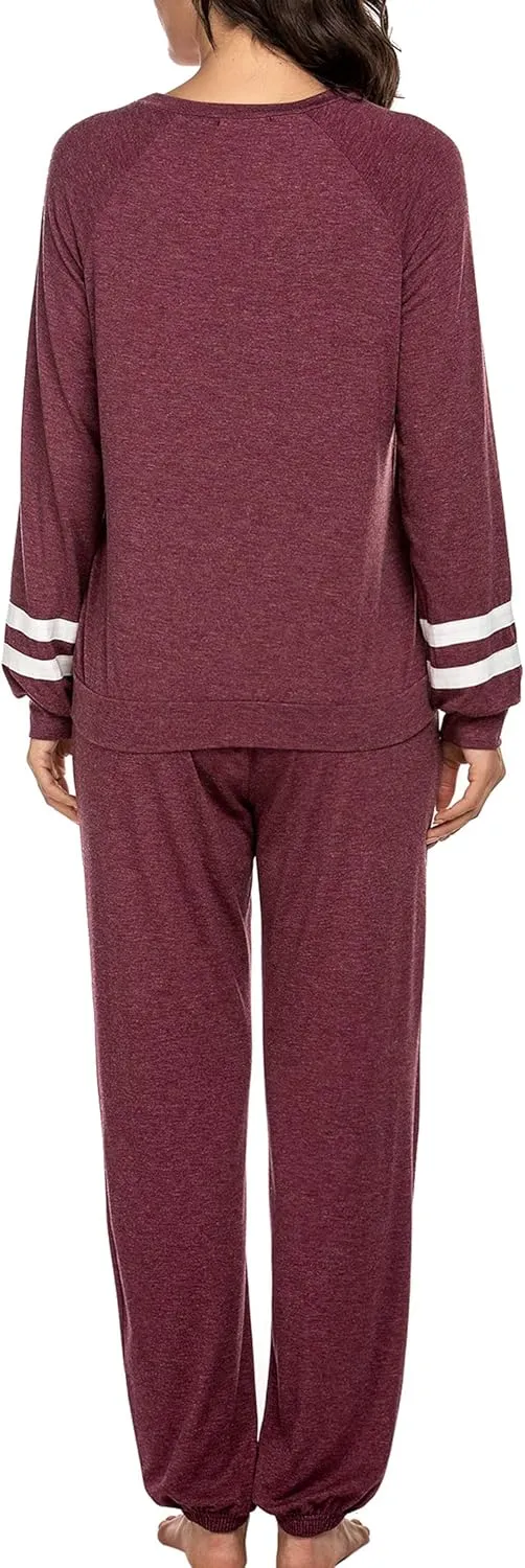 Ekouaer Sweatsuits Womens Loungewear Set Tracksuit Long Sleeve Pajamas Set with Pockets 2 Piece Outfits Lounge Sets