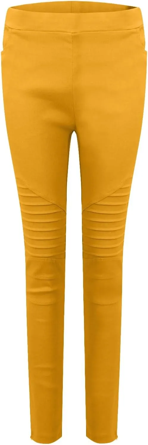 eoeioa Plus Size Leggings with Pockets for Women High Waisted Stretch Skinny Zipper Cropped Pencil Pants Stripe Tights Pants