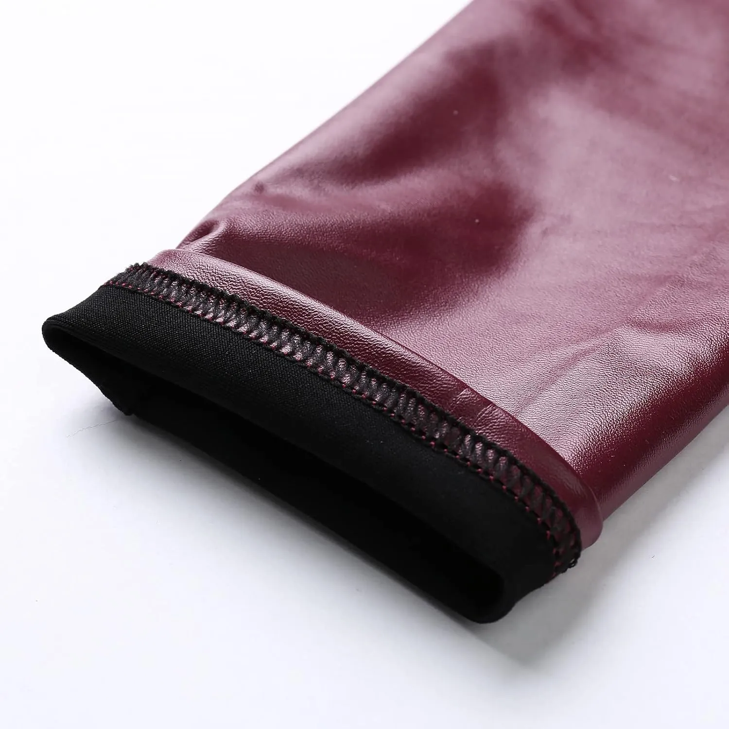 Faux Leather Fleece Lined Leggings for Women Plus Size, Faux Leather Pants Women Warm High Waist Trousers Workout Leggings