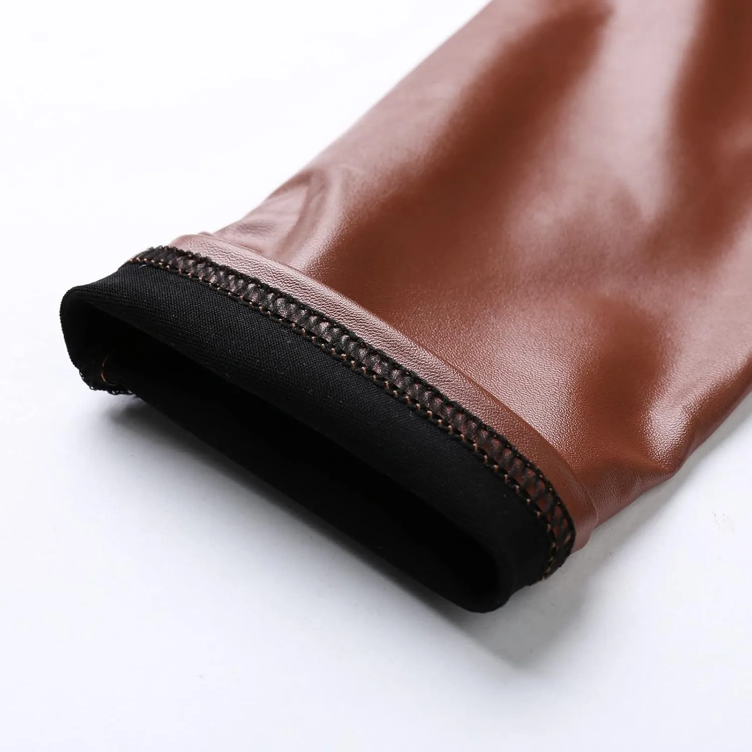 Faux Leather Fleece Lined Leggings for Women Plus Size, Faux Leather Pants Women Warm High Waist Trousers Workout Leggings