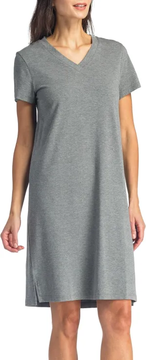 Fishers Finery Women's Organic Cotton and Rayon Blend Short Sleeve Sleep Dress Sleep Shirt