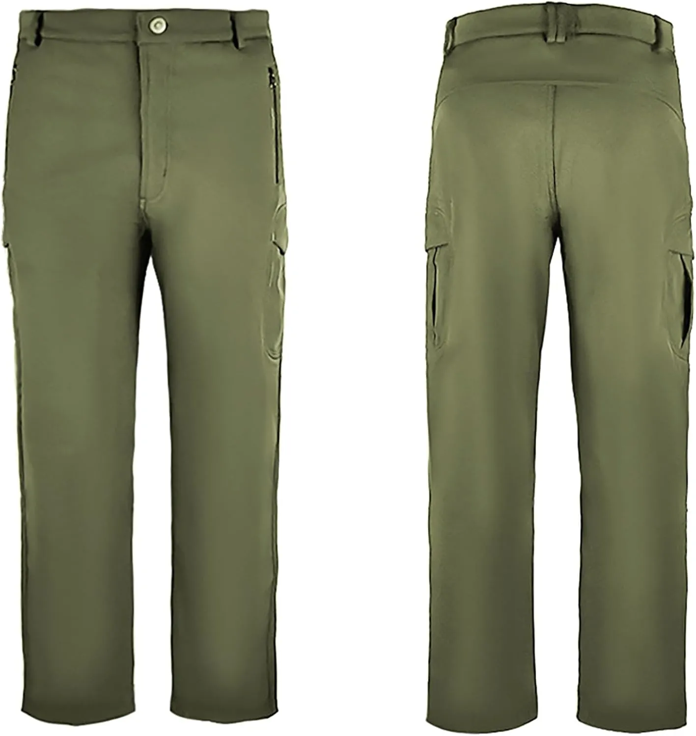 Fleece Men Camo Pants Straight Leg Tactical Pant Outdoor Cargo Pants Winter Windbreaker Pants Waterproof Hiking Pant