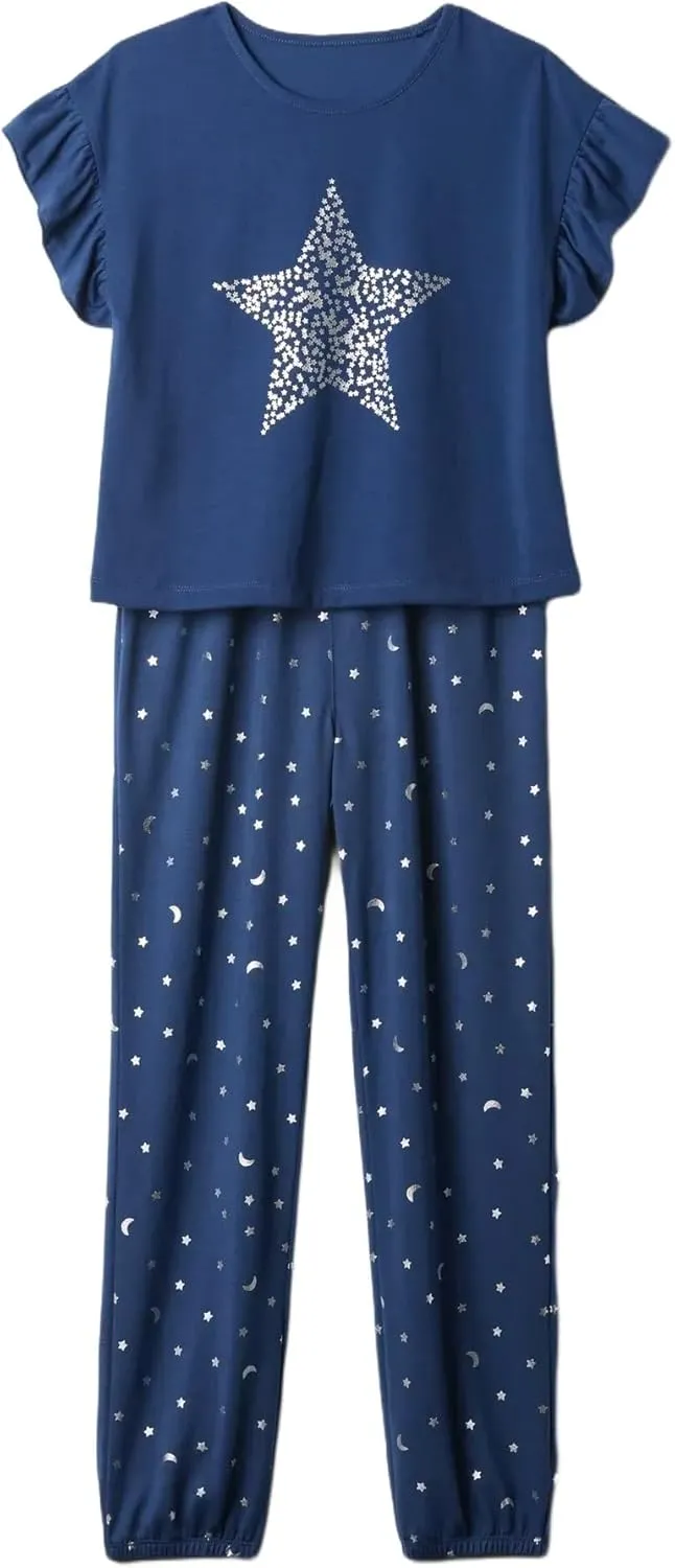 GAP Girls' Flutter Short Sleeve Jogger Sleep Set