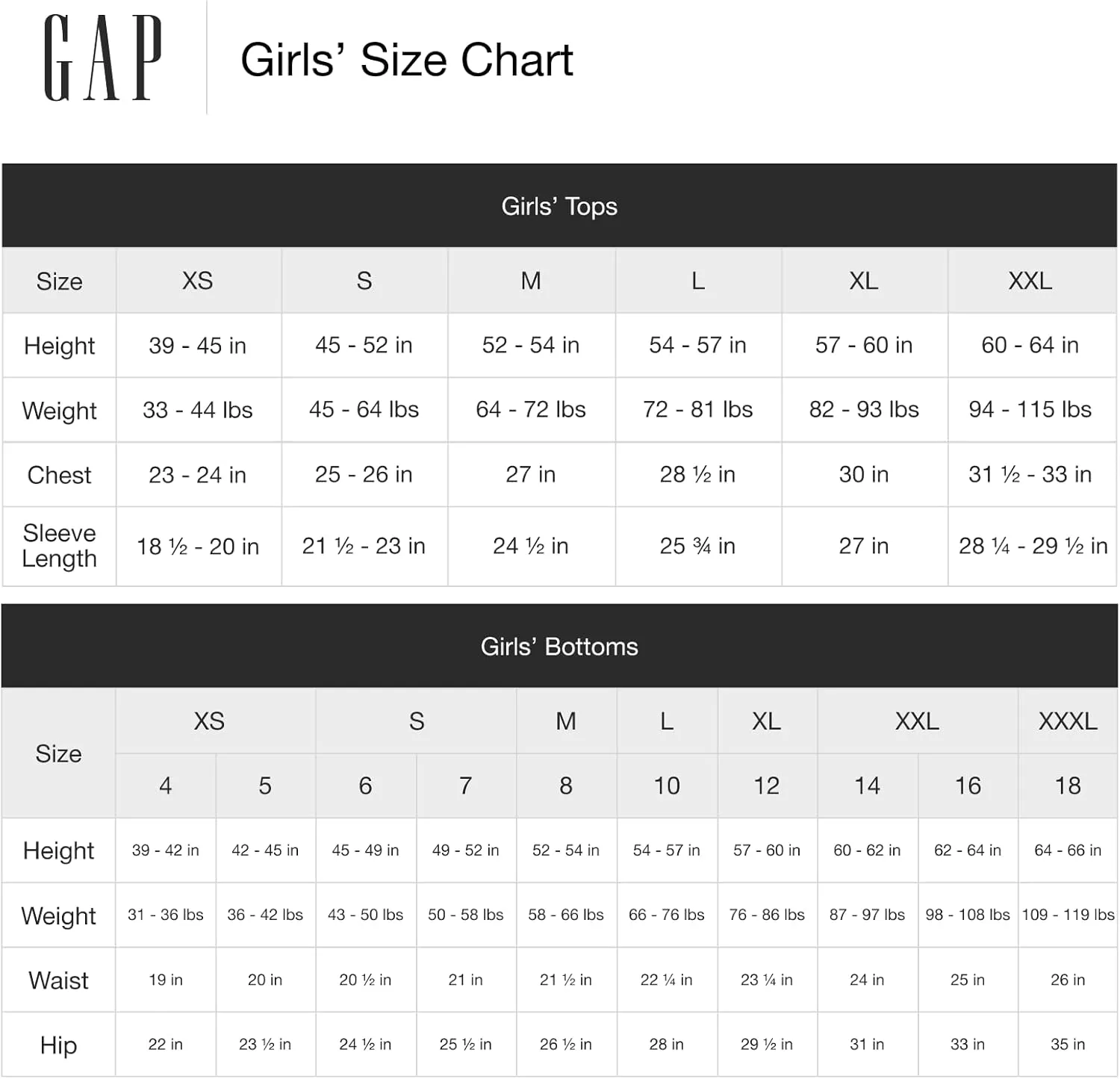 GAP Girls' Logo Hoodie Hooded Full Zip Sweatshirt