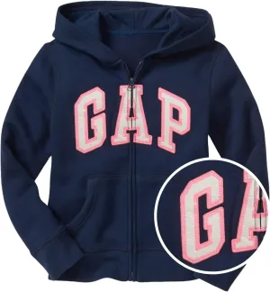 GAP Girls' Logo Hoodie Hooded Full Zip Sweatshirt