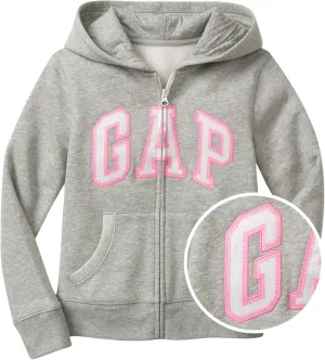 GAP Girls' Logo Hoodie Hooded Full Zip Sweatshirt