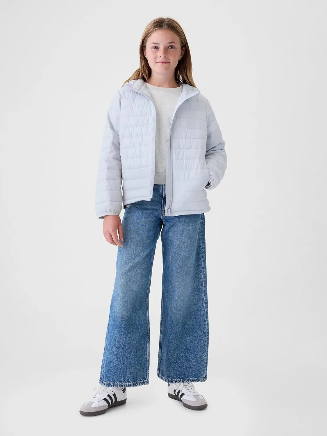 GAP Girls' Logo Lightweight Puffer Jacket