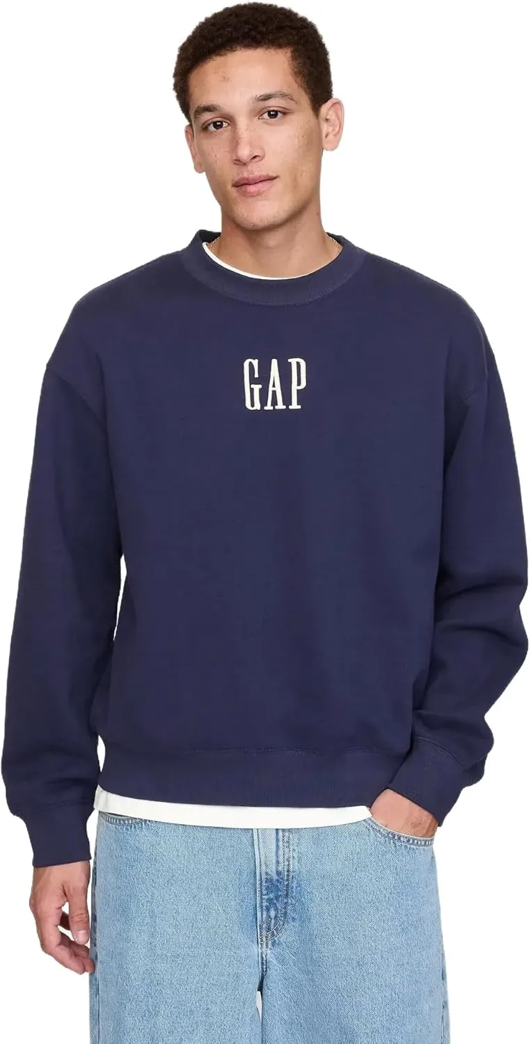 GAP Men's Logo Crewneck Fleece Sweatshirt