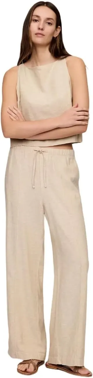 GAP Women's Wide Leg Linen Pull on Pant