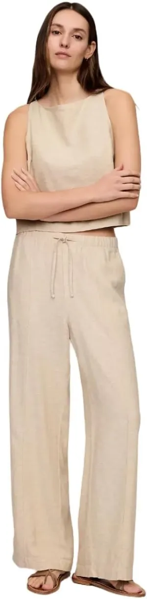 GAP Women's Wide Leg Linen Pull on Pant