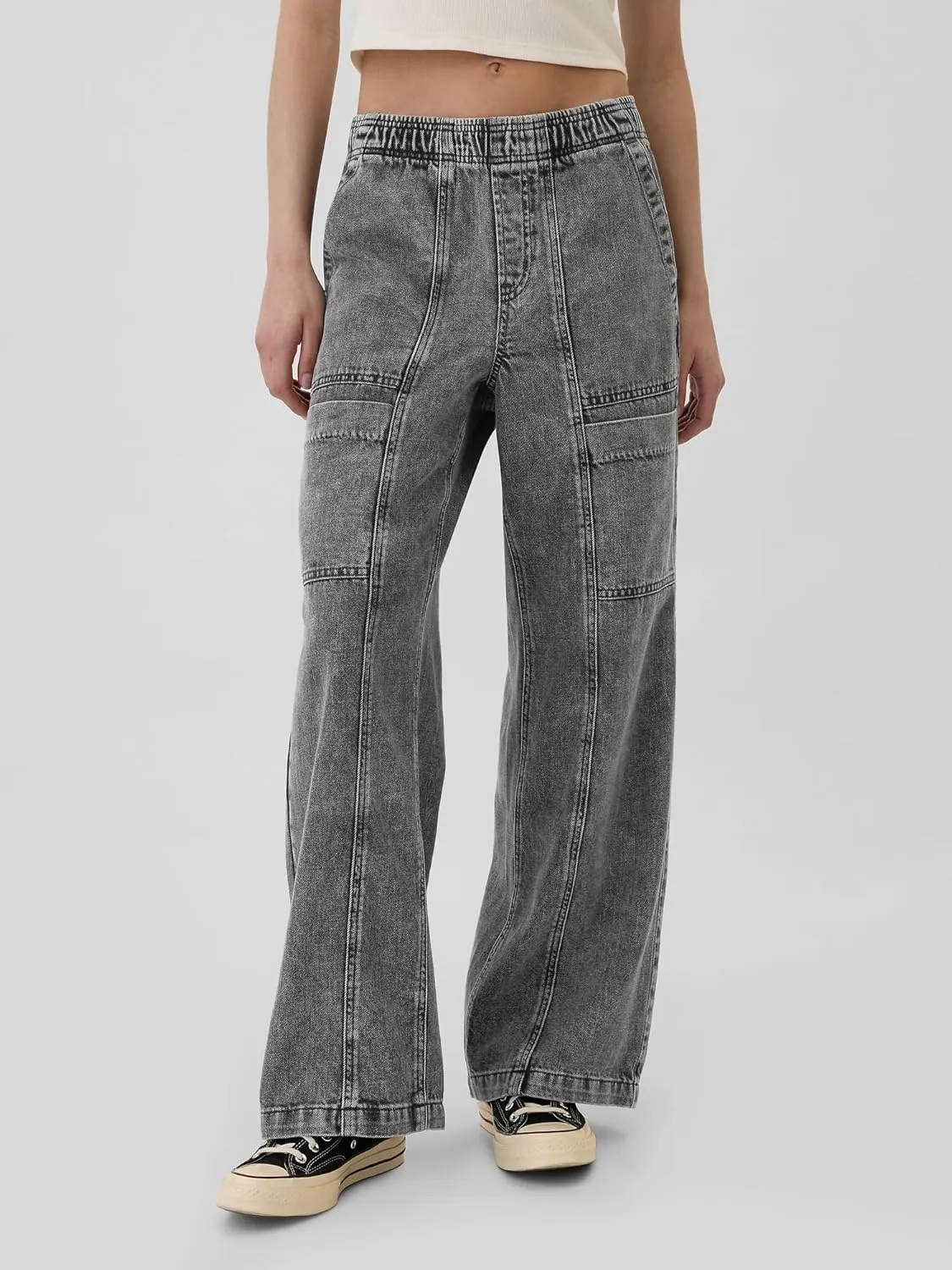 GAP Women's Wide Leg Pull on Utility Pant