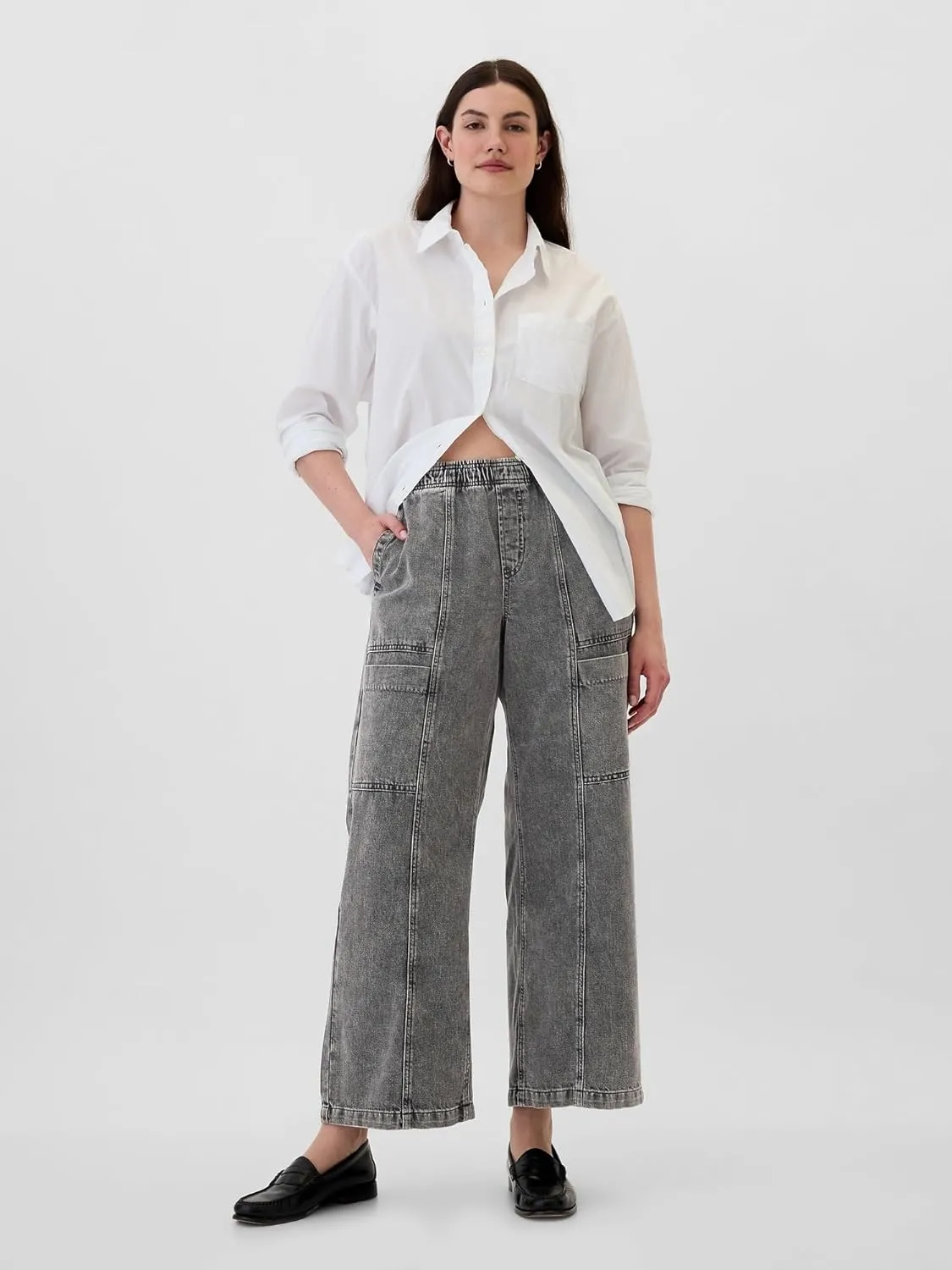 GAP Women's Wide Leg Pull on Utility Pant