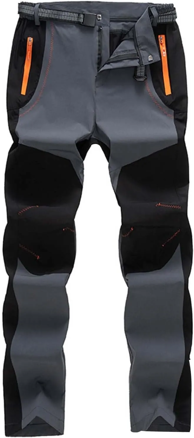 GIERIDUC Men's Hiking Pants Lightweight Quick Dry Stretch Wind Pants Color Patchwork Travel Trouser Fishing Outdoor Work Pant