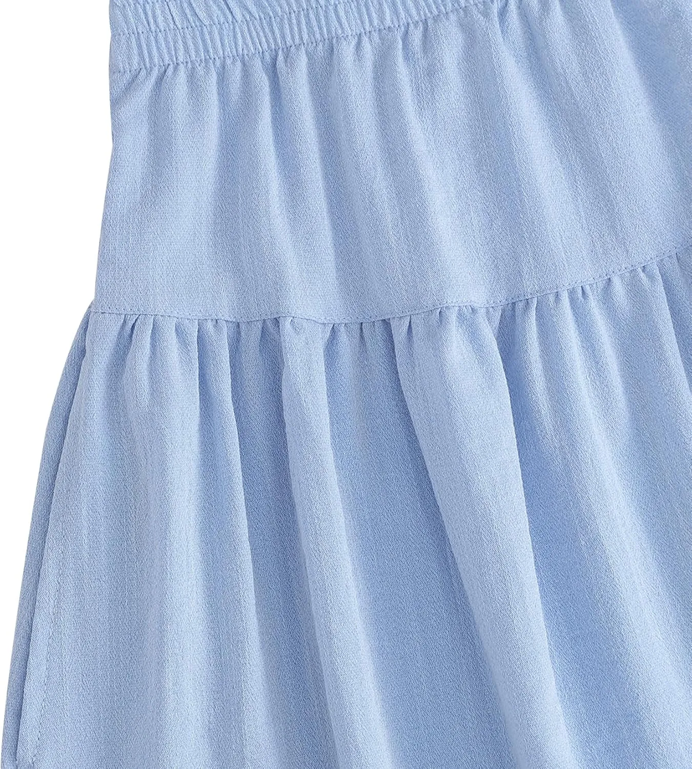 Girls Casual Elastic High Waist Maxi Skirt A-Line Long Swing Linen Skirt with Pockets for 4-13 Years