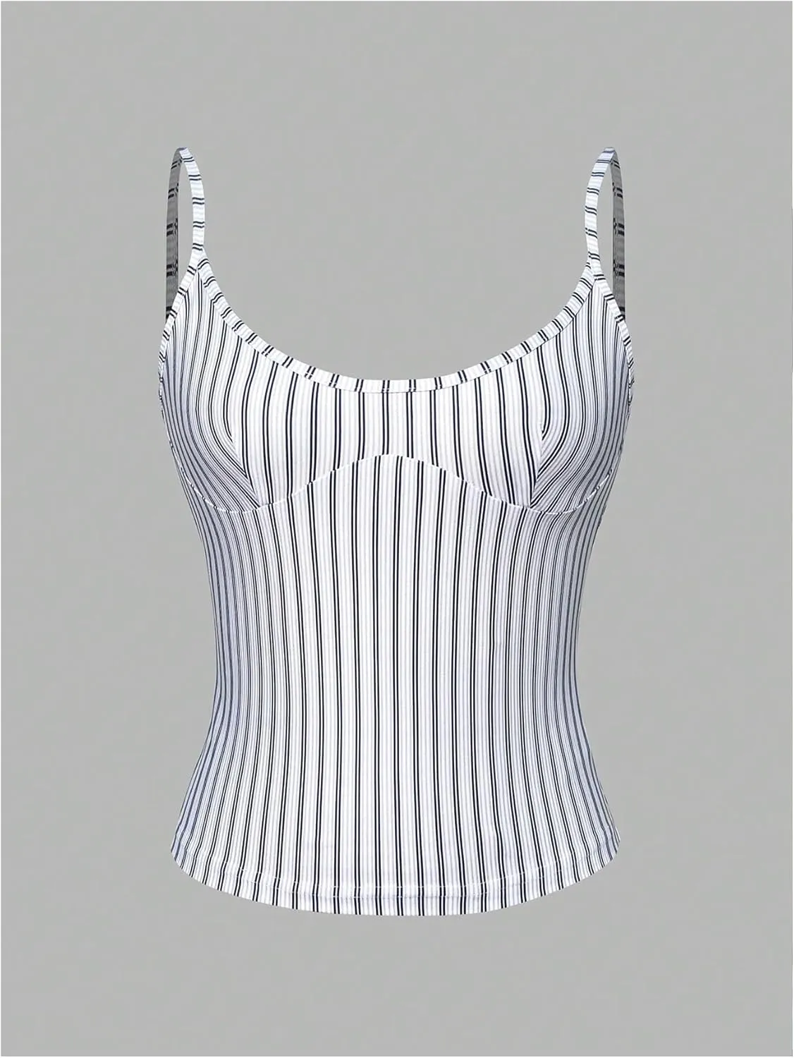 GORGLITTER Women's Scoop Neck Y2k Cute Camisole Crop Tops Backless Spaghetti Strap Tank Top