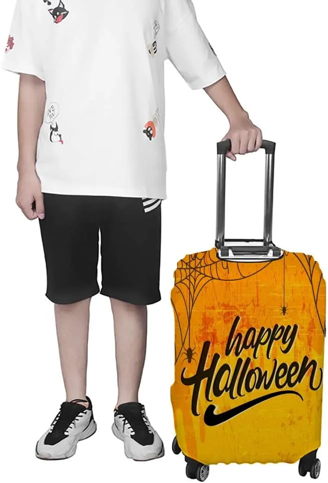 Guitong Suitcase Covers Travel Luggage Protector Trolley Luggage Case Washable Safety Creative Happy Halloween Travel Business Kids Men Women Fits 18-32 inch Luggage
