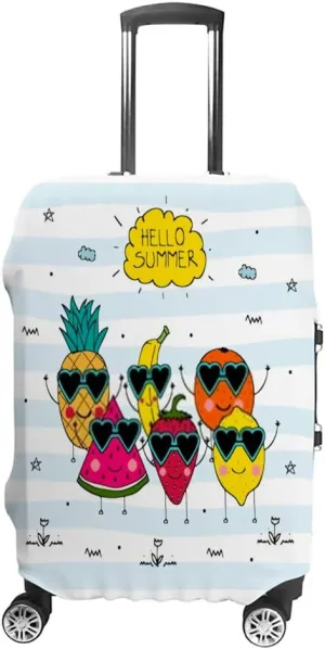 Guitong Suitcase Covers Travel Luggage Protector Trolley Luggage Case Washable Safety Hello Summer Fruits Travel Business Kids Men Women Fits 18-32 inch Luggage