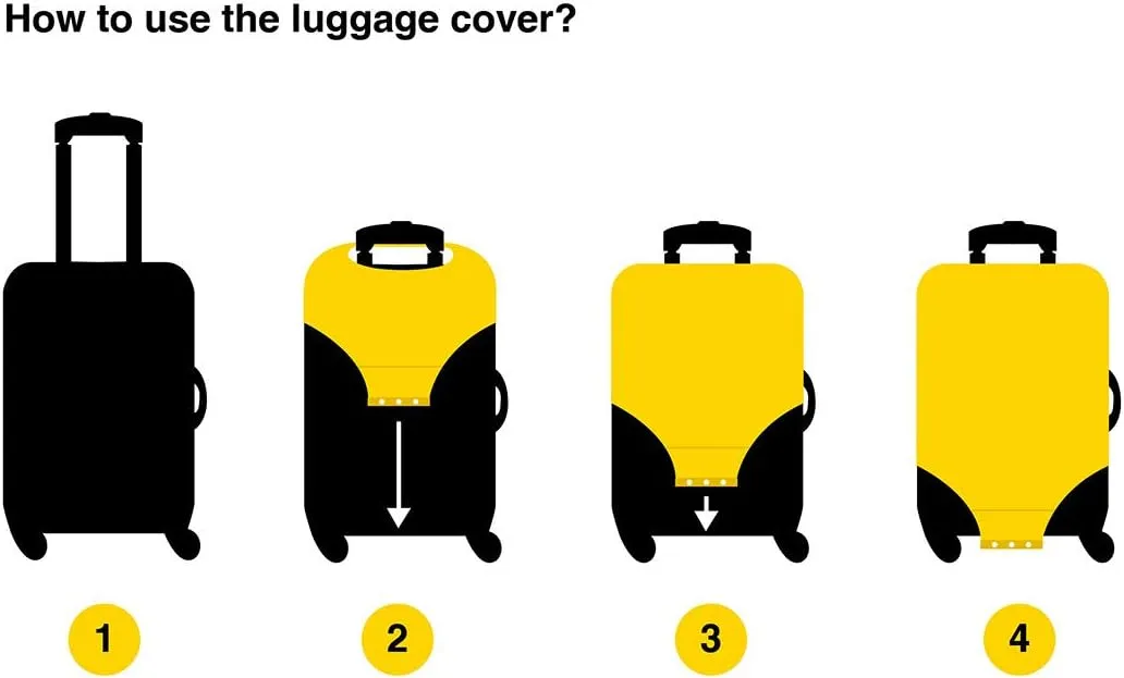 Guitong Suitcase Covers Travel Luggage Protector Trolley Luggage Case Washable Safety Hello Summer Fruits Travel Business Kids Men Women Fits 18-32 inch Luggage