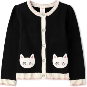 Gymboree Baby Girls' and Toddler Long Sleeve Embroidered Button Front Cardigan