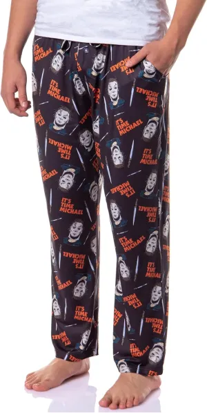 Halloween Men's It's Time Michael Myers Sleep Pajama Pants for Adults