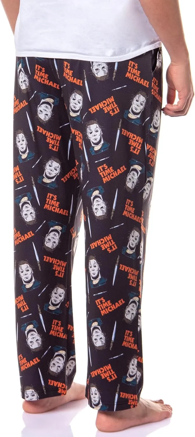 Halloween Men's It's Time Michael Myers Sleep Pajama Pants for Adults